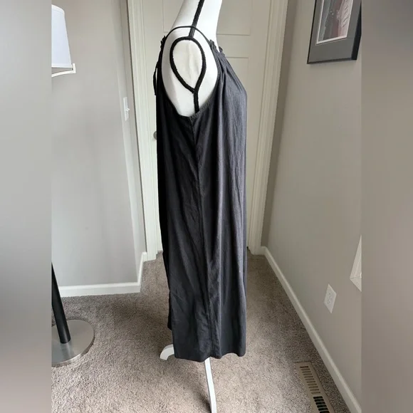 NWOT GAP LP Linen/Rayon Halter Column Maxi Dress - Picture 3 of 4